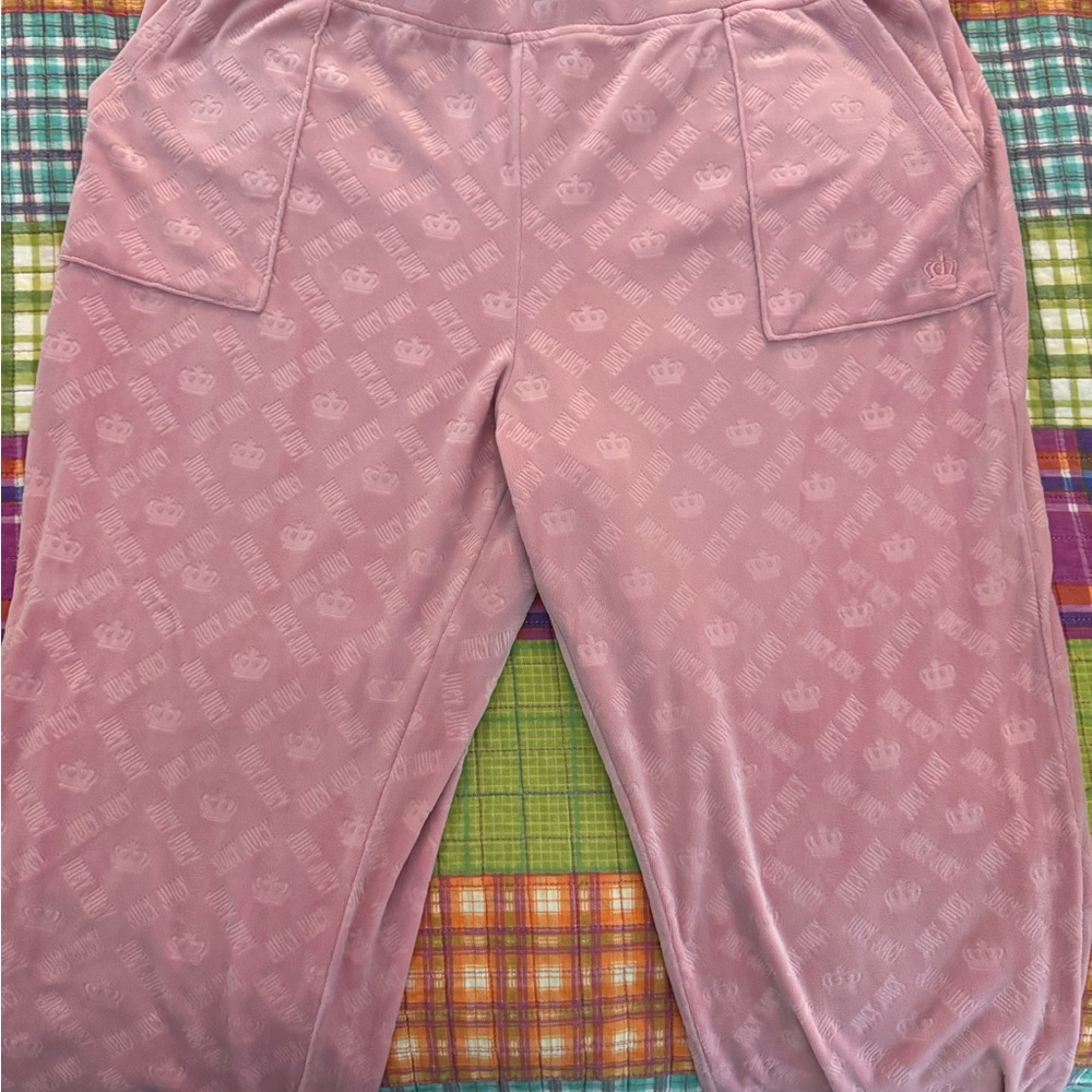 Juicy Couture Pink Monogram Velour Lounge Set - XL - Picture 5 of 9